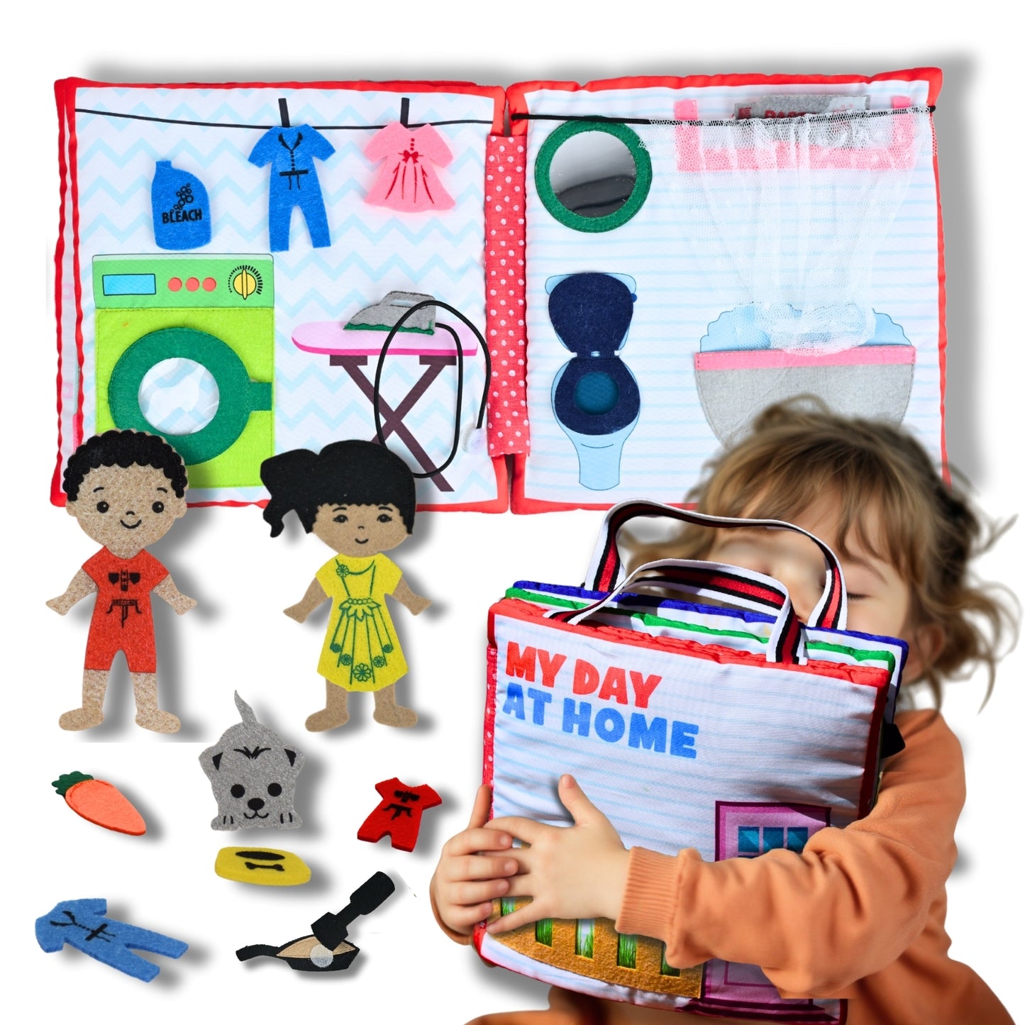 Discovering Friendship: My Day at Home - Montessori Quiet Book for Boys and Girls
