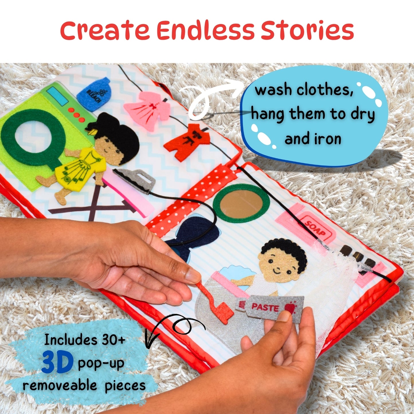 Discovering Friendship: My Day at Home - Montessori Quiet Book for Boys and Girls