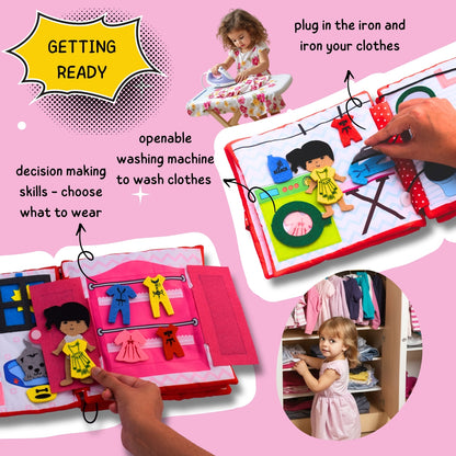 My Day at Home: A Girl's First Doll House - Montessori Quiet Book for Cognitive Development