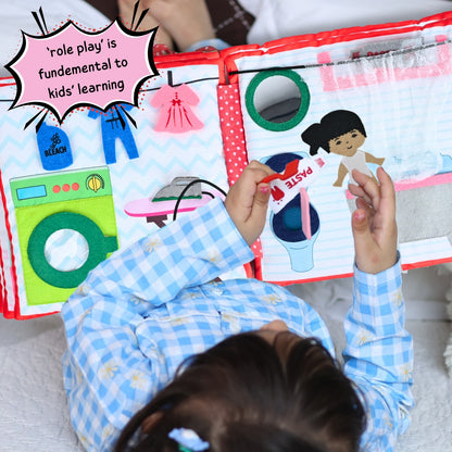 My Day at Home: A Girl's First Doll House - Montessori Quiet Book for Cognitive Development