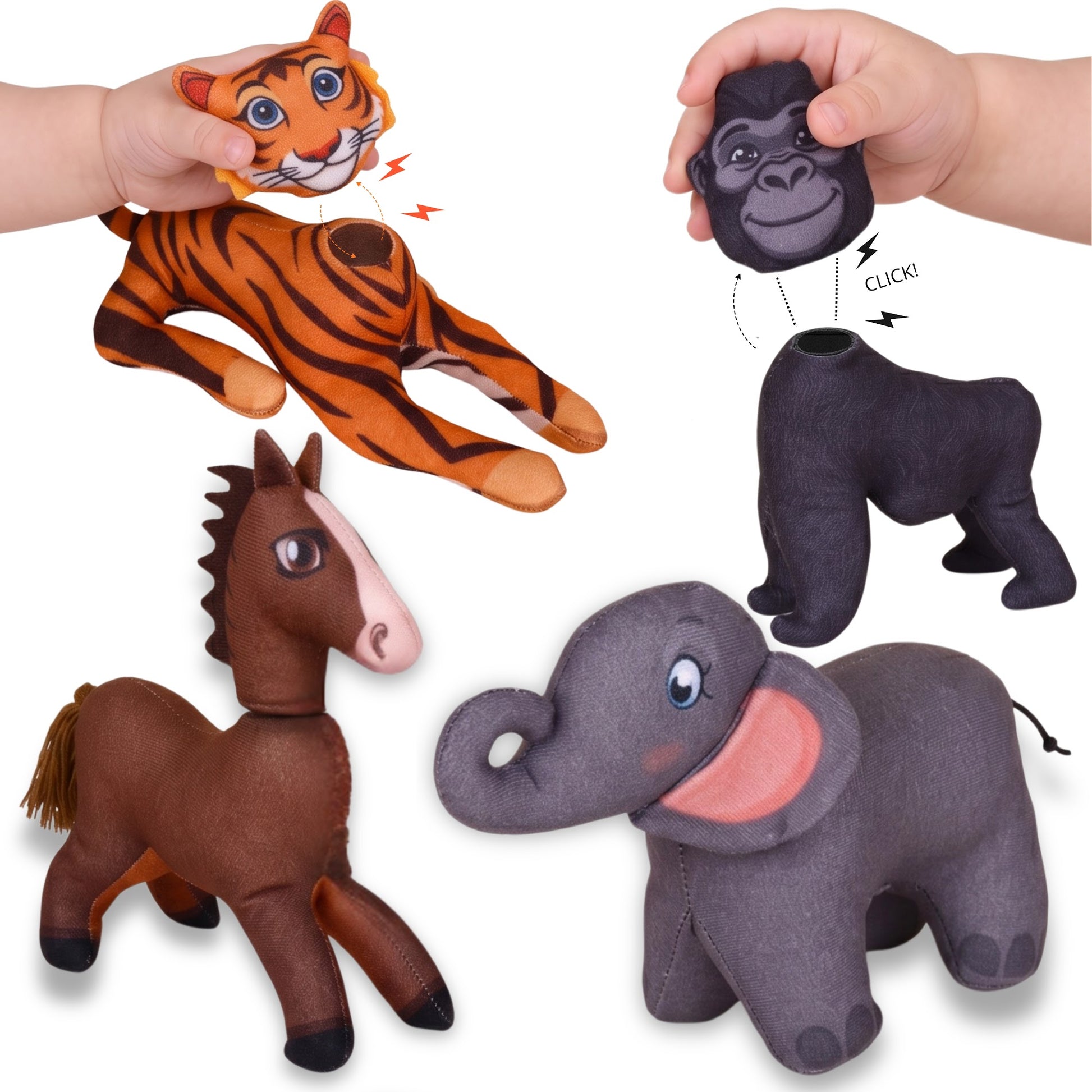 Magnetic 3D Animal Puzzle mix and match plush animals
