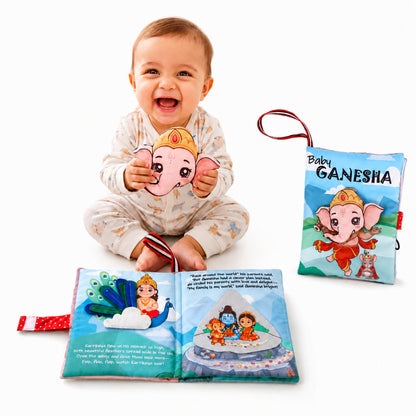 Baby Ganesha - Montessori Sensory Cloth Book for Babies 0-12 Months
