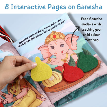 Baby Ganesha - Montessori Sensory Cloth Book for Babies 0-12 Months