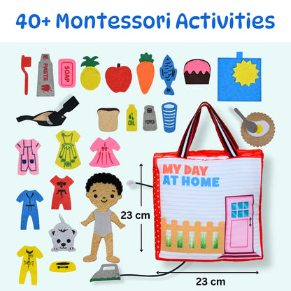 My Day At Home - Montessori Quiet Book For Boys - Interactive Learning and Creative Play for Cognitive Growth