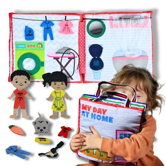 Discovering Friendship: My Day at Home - Montessori Quiet Book for Boys and Girls