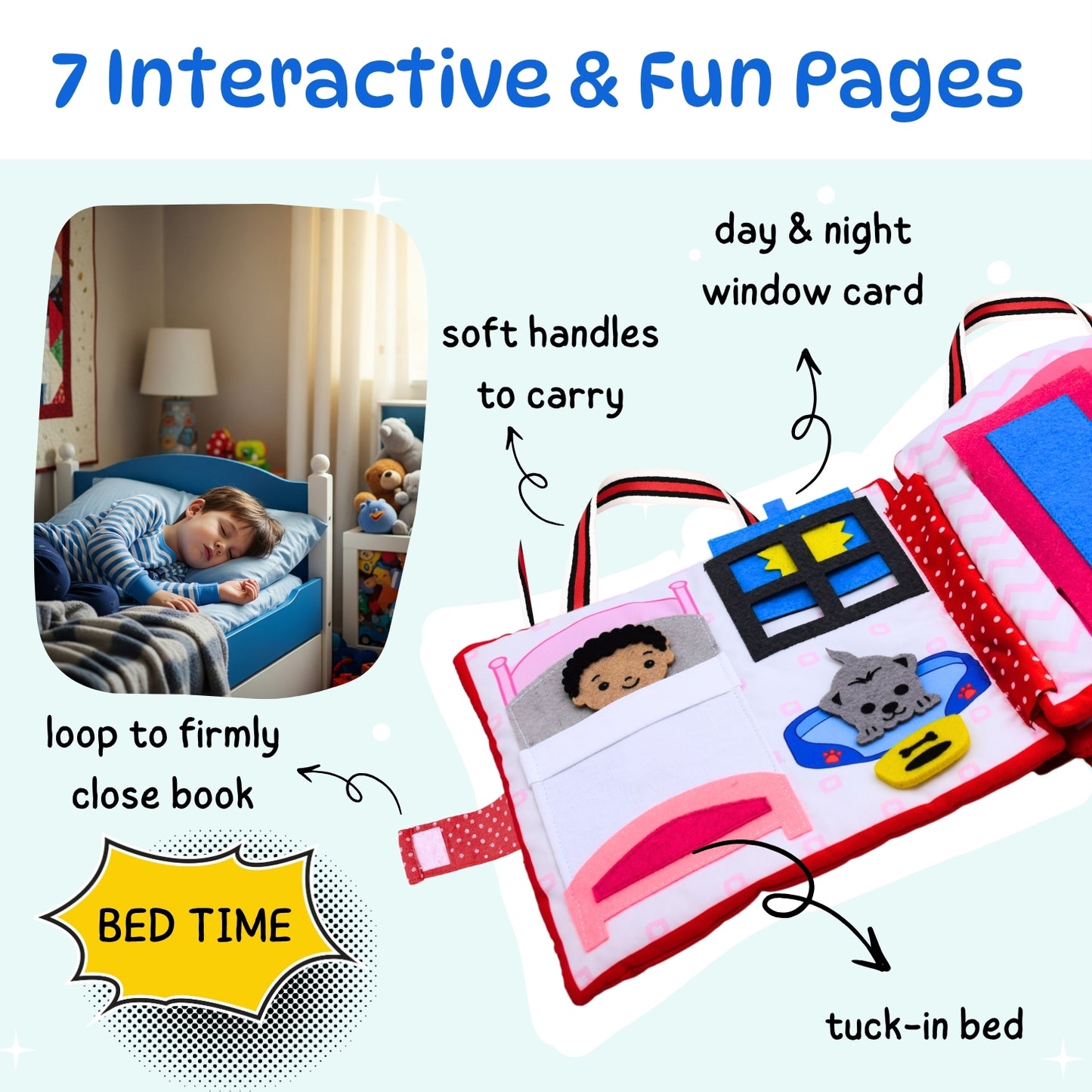 My Day At Home - Montessori Quiet Book For Boys - Interactive Learning and Creative Play for Cognitive Growth