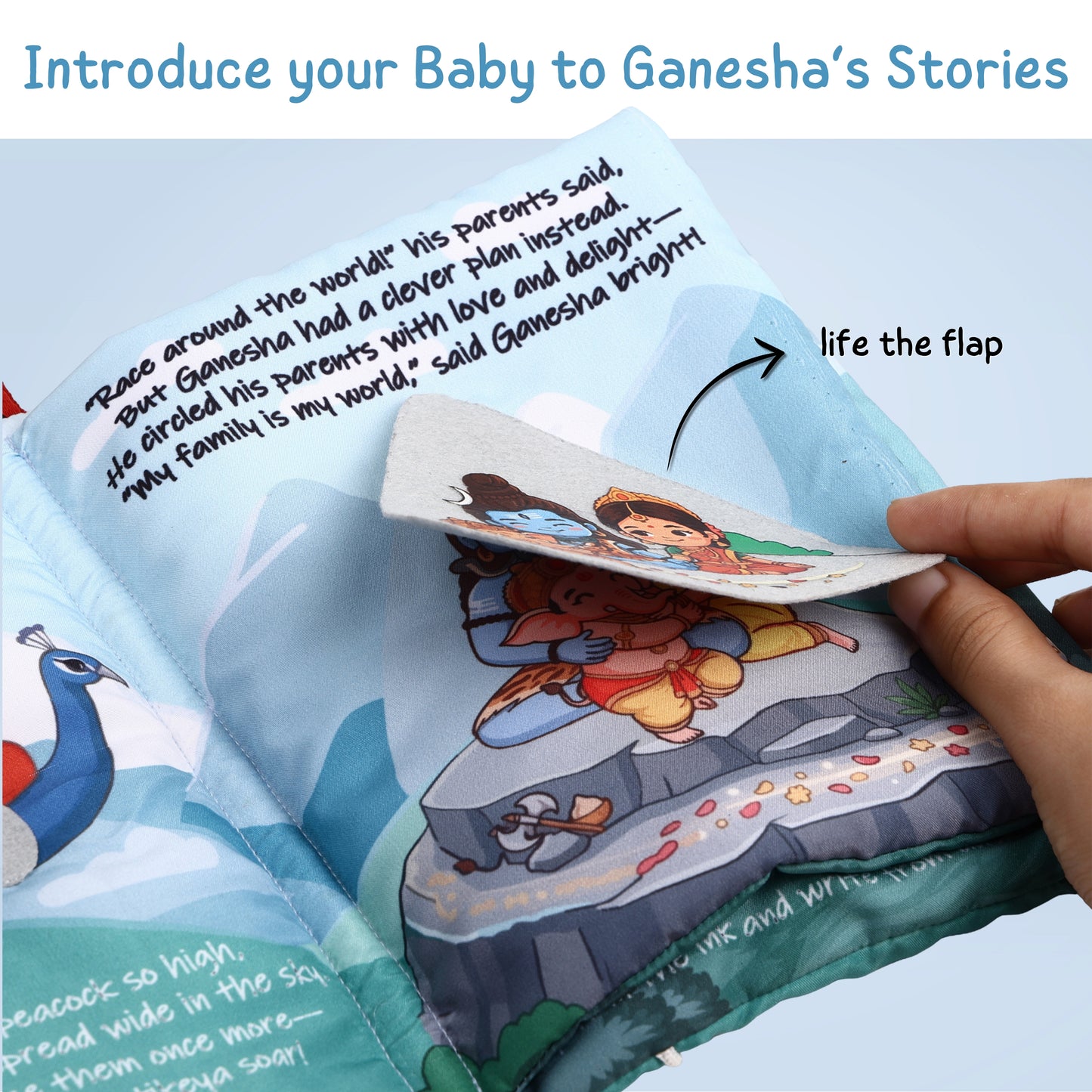 Baby Ganesha - Montessori Sensory Cloth Book for Babies 0-12 Months