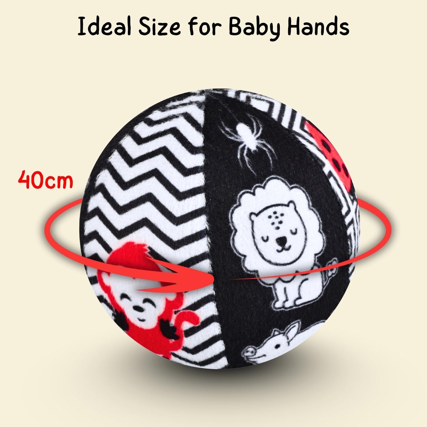 Seraphina High Contrast Sensory Soft Ball Toy for Babies & Infants