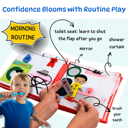 My Day At Home - Montessori Quiet Book For Boys - Interactive Learning and Creative Play for Cognitive Growth