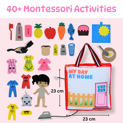 My Day at Home: A Girl's First Doll House - Montessori Quiet Book for Cognitive Development