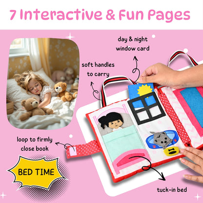 My Day at Home: A Girl's First Doll House - Montessori Quiet Book for Cognitive Development