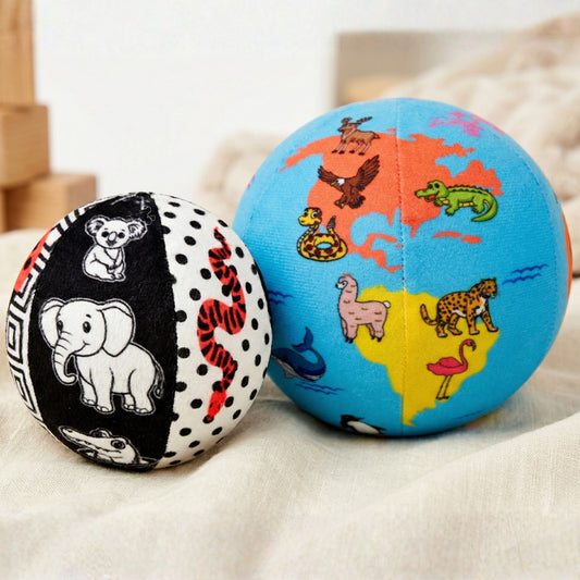 Baby's First Set of Balls - High Contrast and Globe Soft Balls